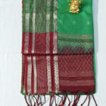 Kanchipuram Semi Silk Saree | ASS111 | Emerald Green with Deep Red