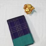Kanchi Cotton Saree | KCZS115 | Navy Blue with Teal